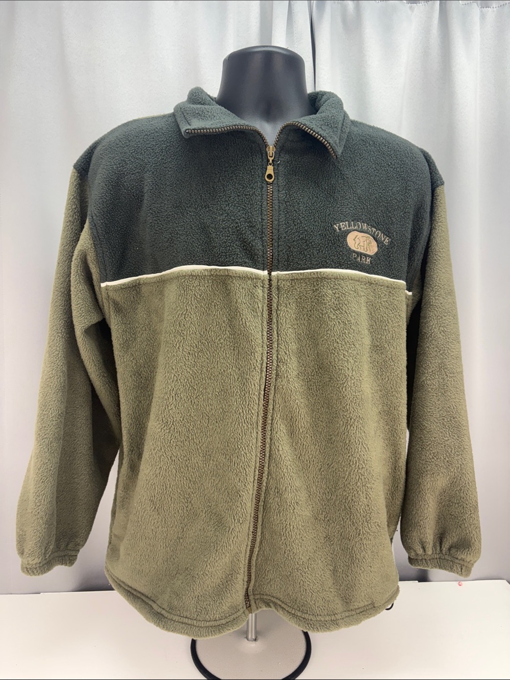 Tipsy Mens Fleece Jacket Large Yellow Stone Park